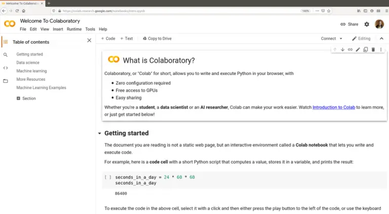 Google Colab Live Script.